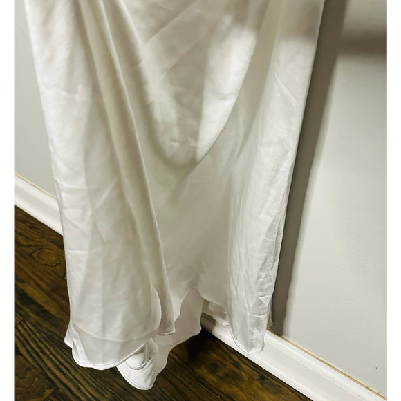 NWT Elliat Aisle Satin White Wedding Bride Slip Cowl Neck Maxi Dress Size Small - Picture 7 of 16